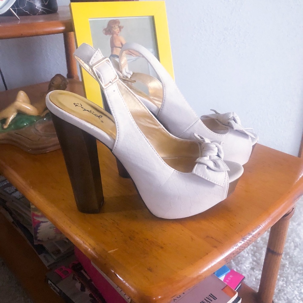 Retro Platform Slingback Heel Peeptoe 1940s